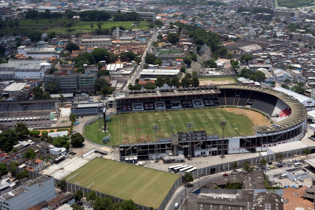Vista aérea de São Januário, estádio do Vasco no Rio de Janeiro, em 10 de dezembro de 2016.